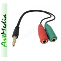 adapter Jack 3,5 4 PIN polowy - słuchawki mikrofon ~