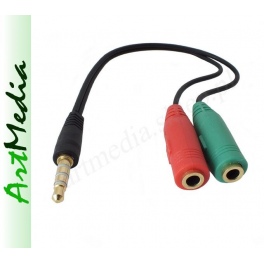 adapter Jack 3,5 4 PIN polowy - słuchawki mikrofon ~