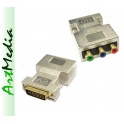adapter przejści&oacute;wka DVI (24+5) wtyk - 3RCA gn RGB