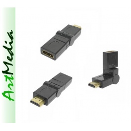 adapter, złączka HDMI kątowa obrotowa gniazdo wtyk