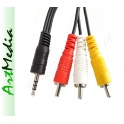 kabel Jack 3,5 /17,5 4PIN polowy ms4 - 3RCA chinch 1,5m