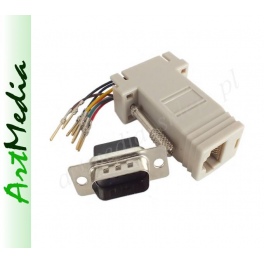 adapter przejściówka RS232 DB9 wtyk - RJ45 gniazdo