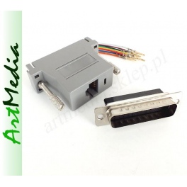 adapter RS232 DB25 wtyk- RJ45 gniazdo