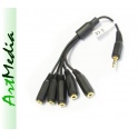 adapter rozgałęźnik Jack 3,5 wtyk na 5 gniazd Gold