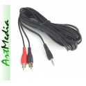 kabel połączeniowy jack 3,5 - 2 RCA chinch  5,0 m