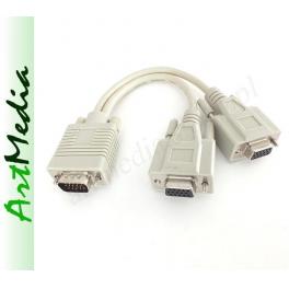 rozgałęźnik wtyk VGA DB15H na 2 gniazda (monitory)