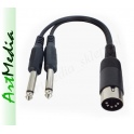 kabel 2x Jack 6,3 - DIN-5 545 wtyk Stereo IN  0,4 m