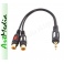 kabel adapter Jack 3,5 wtyk -2RCA gniazdo HQ  0,2 m