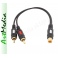 kabel adapter 1RCA gniazdo - 2RCA wtyki HQ  0,2m