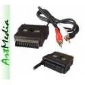 kabel EURO SCART wtyk gniazdo - 2RCA Chinch Audio L + R
