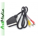 kabel EURO SCART ( OUT ) - 3RCA Chinch AV  0,8 m