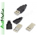 wtyk składany na kabel USB typu A 4 PIN w obudowie