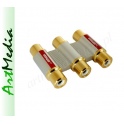 złącze 3 RCA chinch gniazdo - gniazdo HQ Vitalco