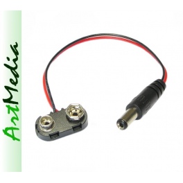 adapter złącze baterii 6F22 - wtyk DC 2.1 x 5.5