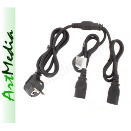 kabel sieciowy VDE podwójny  2 x komputer PC  1,8 
