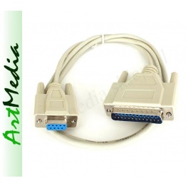 kabel RS232 DB9 gniazdo - DB25 wtyk  1,0 m