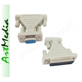 adapter przejściówka RS232 DB9 gniazdo - DB25 wtyk