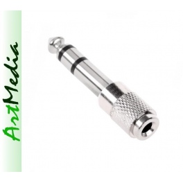 adapter Jack 6,3 wtyk - 3,5 gniazdo metalowy ST.