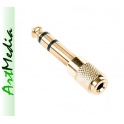 adapter Jack 6,3 wtyk - 3,5 gniazdo metalowy ST Au