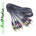 kabel 3RCA chinch - 3-RCA VITALCO łezka  1,5 m